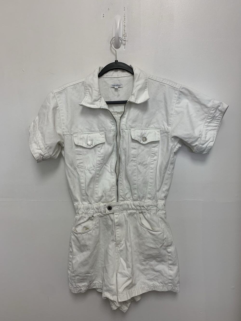 WeWoreWhat White Shorts Romper Small